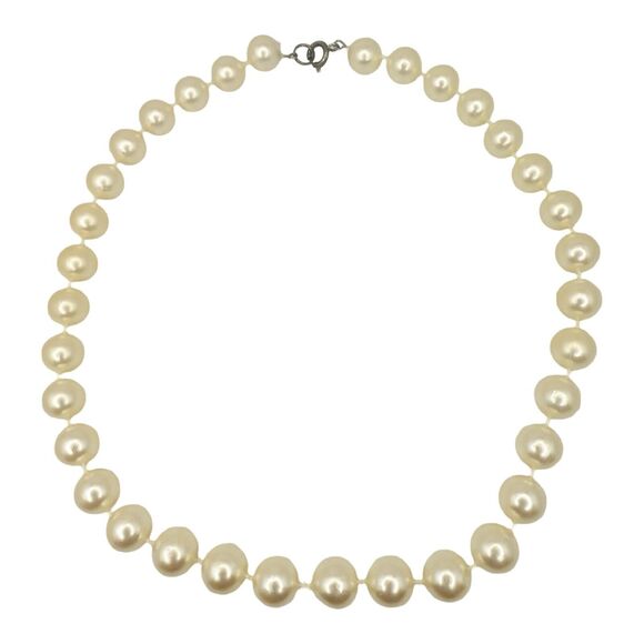 Champagne Pearl Choker Necklace 16” Classic Grannycore Girlcore Wedding - Picture 2 of 10